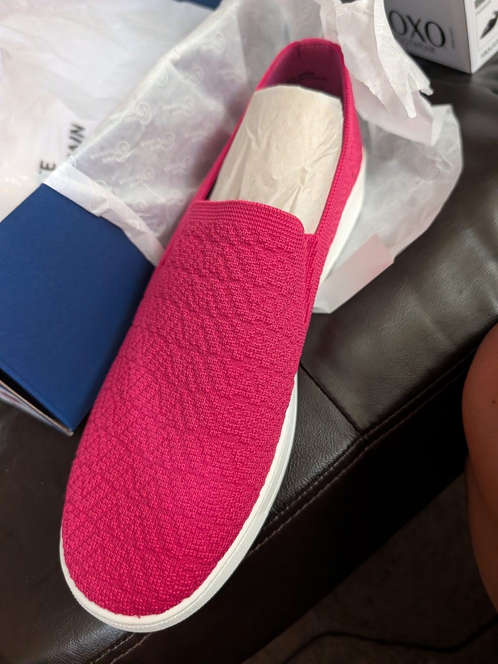 White Mountain Women’s Slip-On Knit Sneaker - Fuchsia Pink